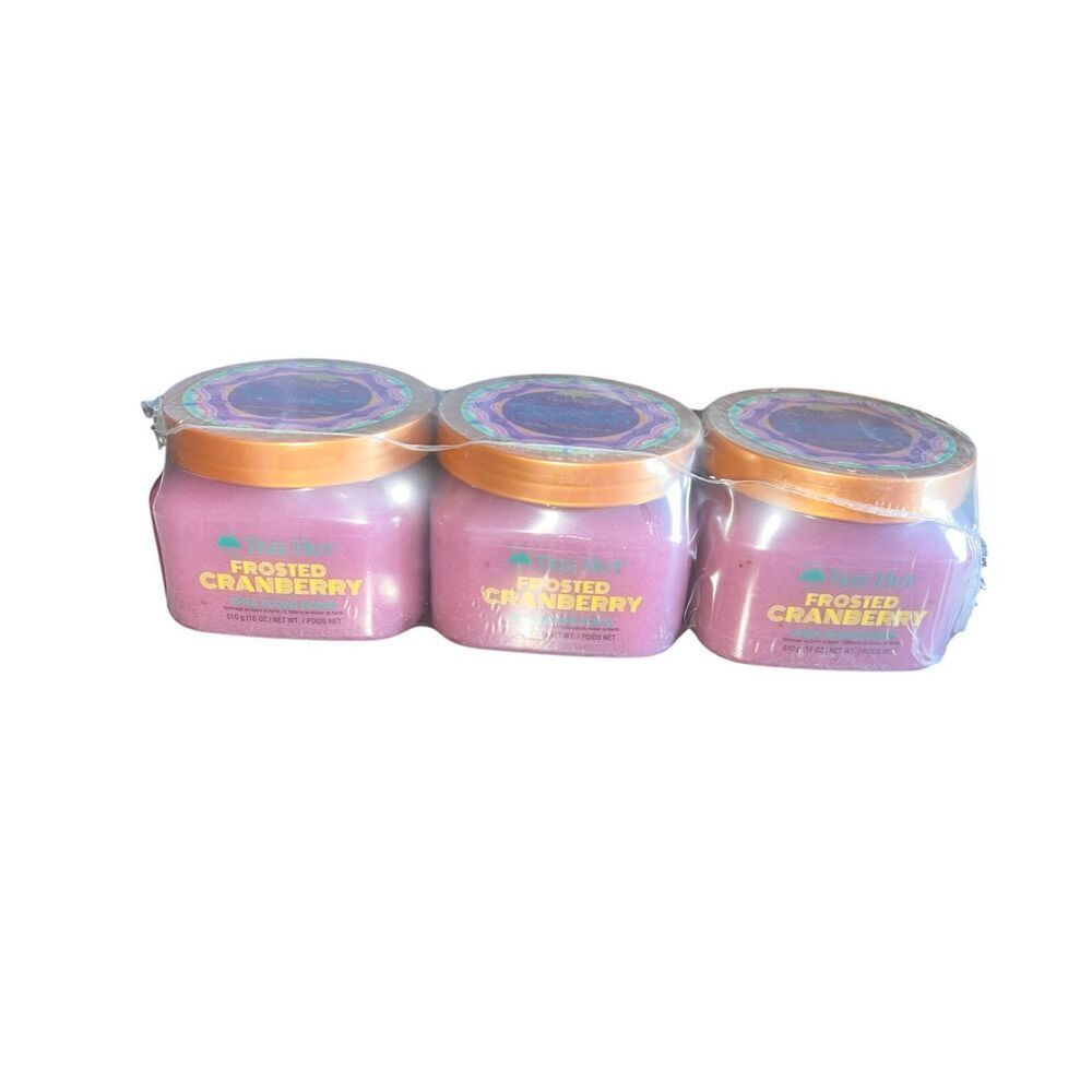 Lot of 3 tree hut frosted cranberry shea sugar bath scrub shower smooth